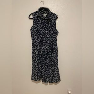 Pineapple Sleeveless Dark Blue Dress